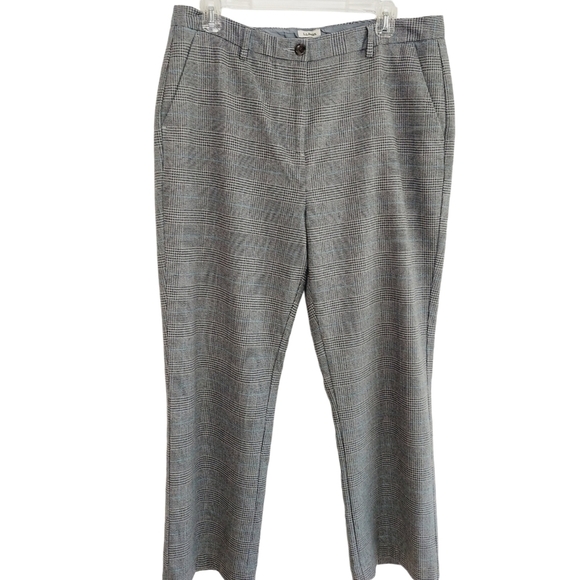 LL Bean Wool Like Pants 14 Short Fully Lined Gray Machine Wash Classic Fit Plaid - Picture 5 of 13